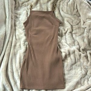 Beige say what? body con dress size M